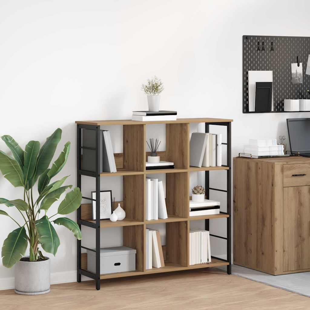 vidaXL Boekenkast Zwart Eiken 82 x 32 x 144,5 cm Bewerkt hout