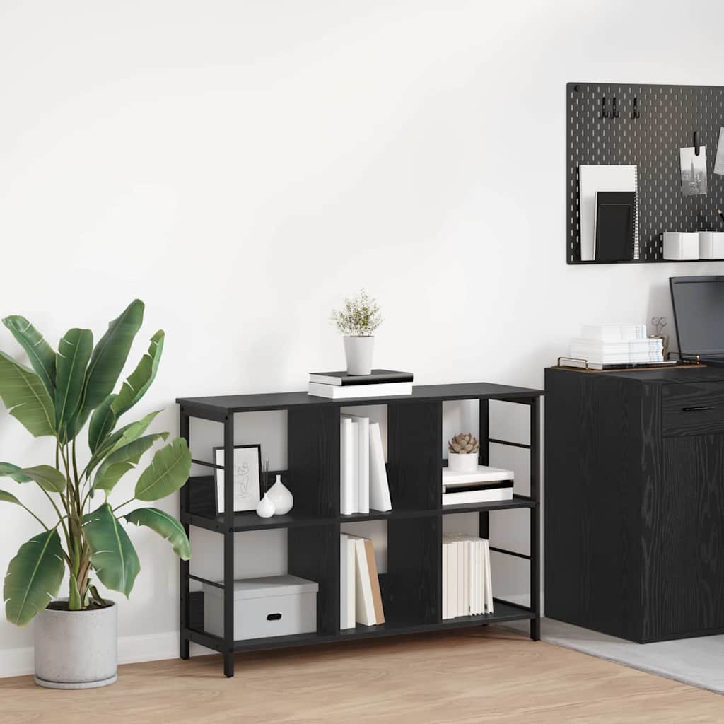 vidaXL Boekenkast Zwart Eiken 82 x 32 x 144,5 cm Bewerkt hout