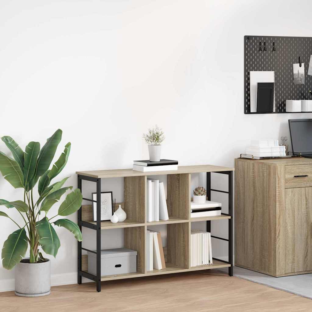 vidaXL Boekenkast Zwart Eiken 82 x 32 x 144,5 cm Bewerkt hout