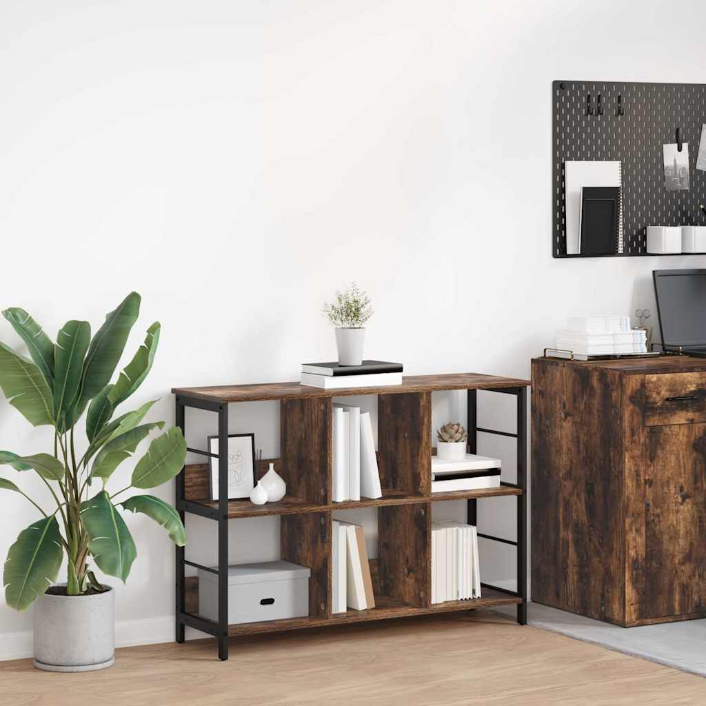 vidaXL Boekenkast Zwart Eiken 82 x 32 x 144,5 cm Bewerkt hout
