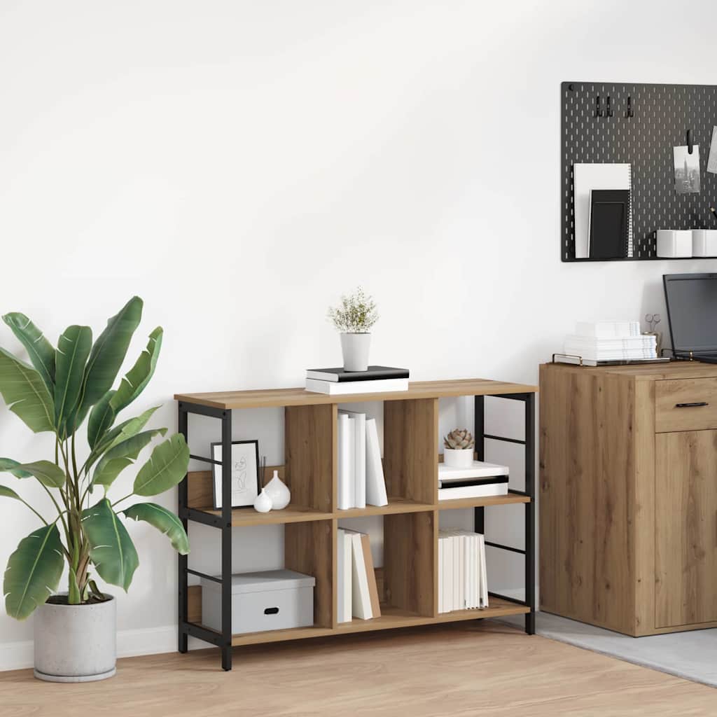 vidaXL Boekenkast Zwart Eiken 82 x 32 x 144,5 cm Bewerkt hout