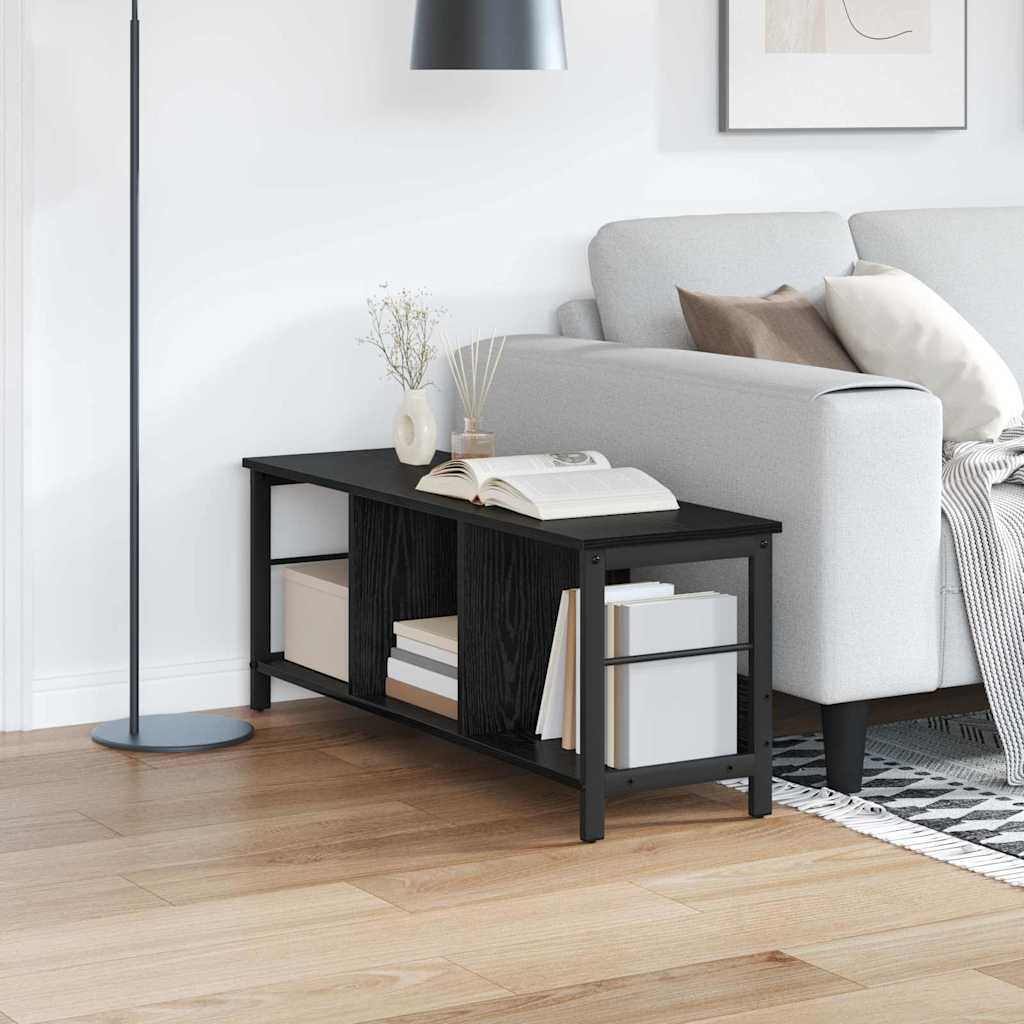 vidaXL Boekenkast Zwart Eiken 82 x 32 x 144,5 cm Bewerkt hout