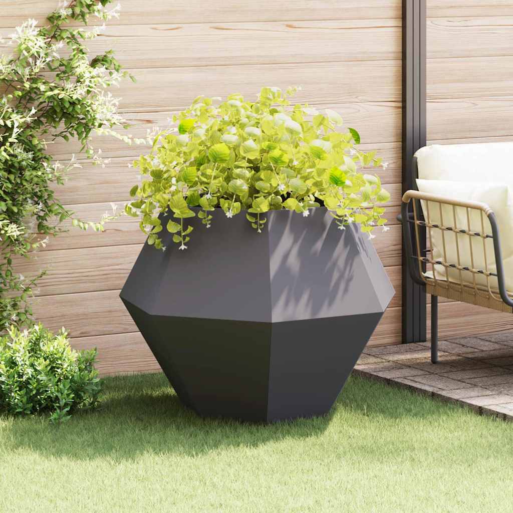 vidaXL Plantenbak Zwart 100 x 100 x 80 cm Staal