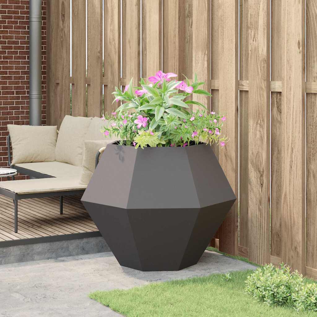 vidaXL Plantenbak Zwart 100 x 100 x 80 cm Staal