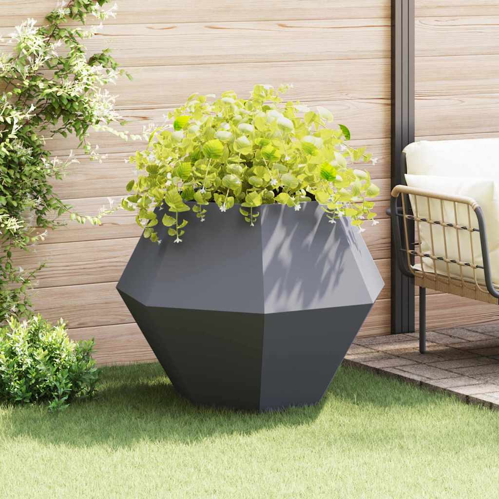 vidaXL Plantenbak Zwart 100 x 100 x 80 cm Staal