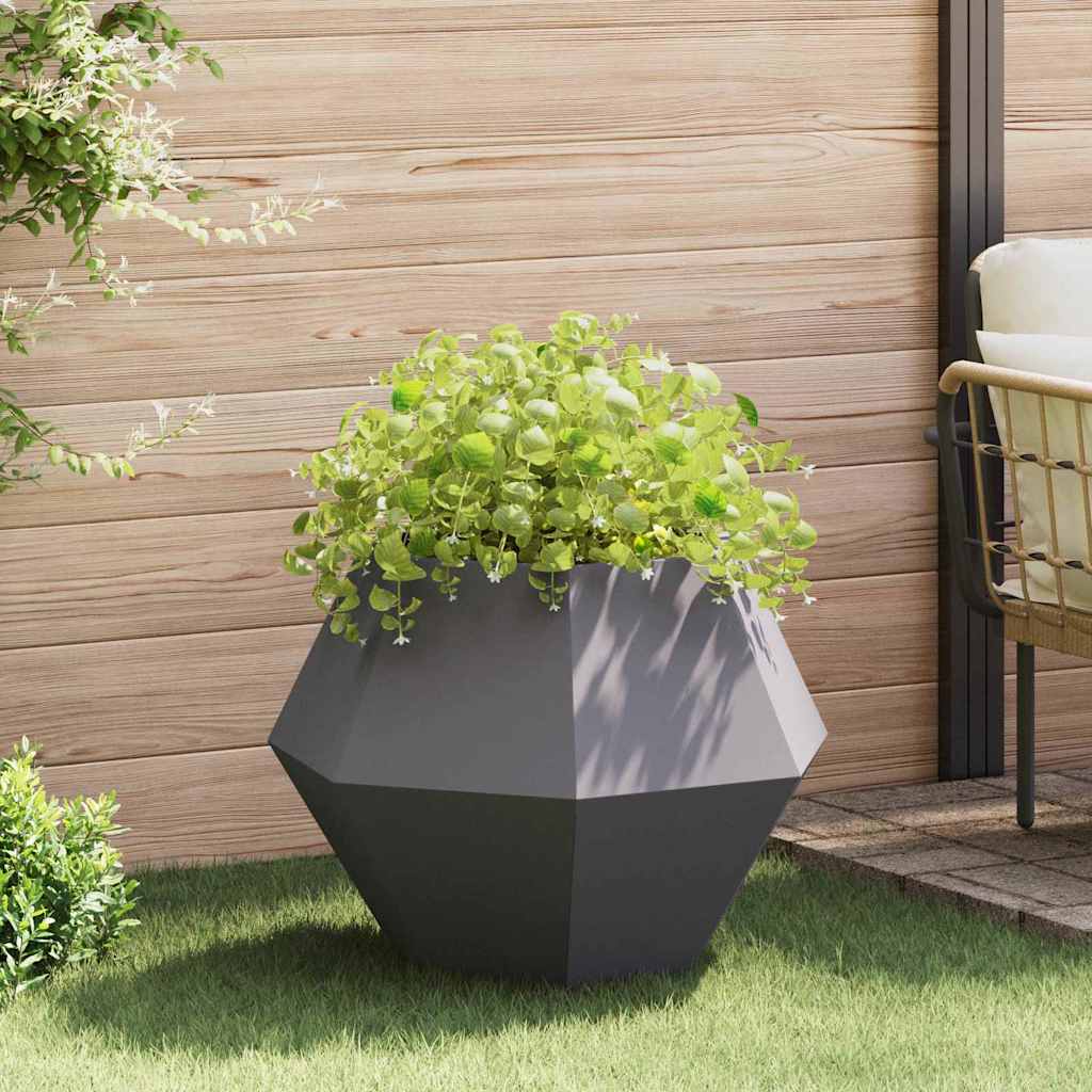 vidaXL Plantenbak Zwart 100 x 100 x 80 cm Staal