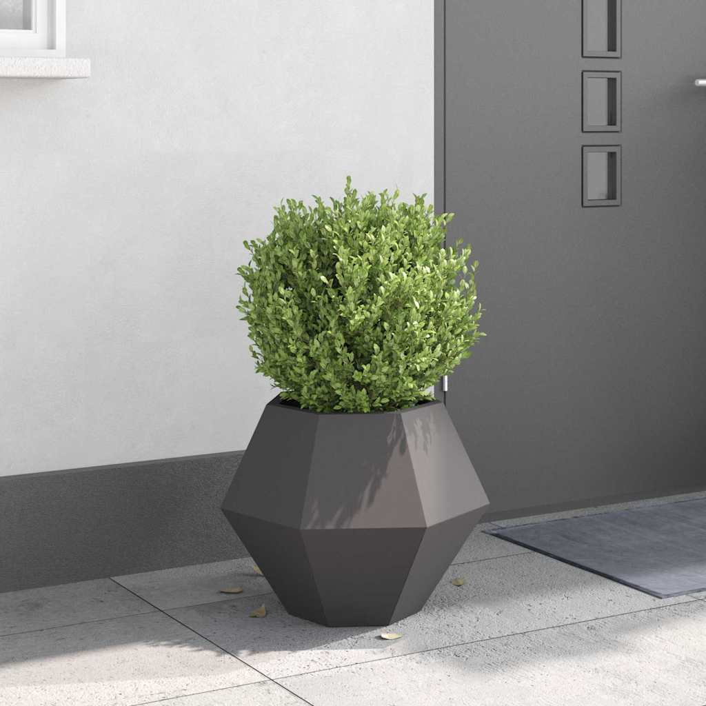 vidaXL Plantenbak Zwart 100 x 100 x 80 cm Staal