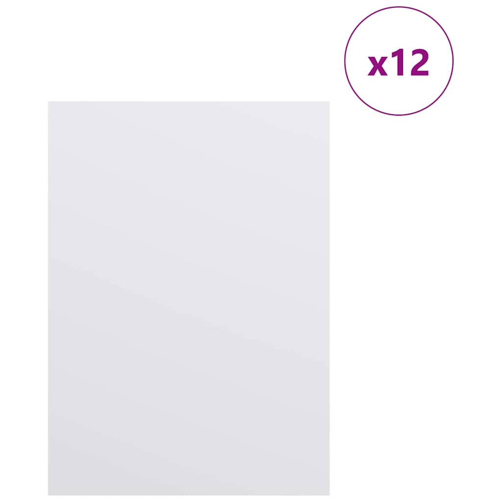vidaXL Decoratieve Panelen 12 pcs Wit 15 x 21 x 0.3 cm Bewerkt hout