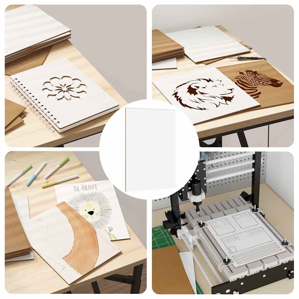 vidaXL Decorpanelen 150 pcs Wit 21 x 30 x 0.3 cm Bewerkt hout