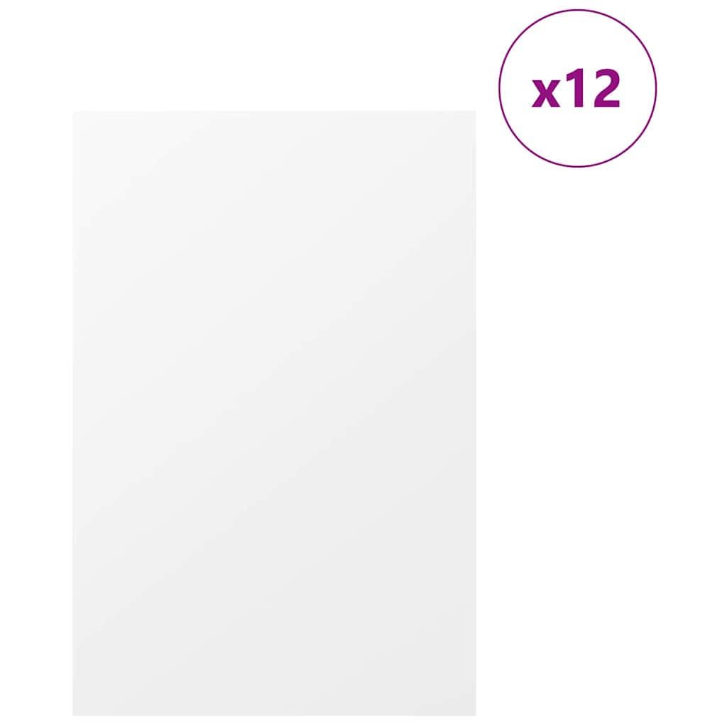 vidaXL Decorpanelen 12 pcs Wit 40 x 60 x 0.3 cm Bewerkt hout