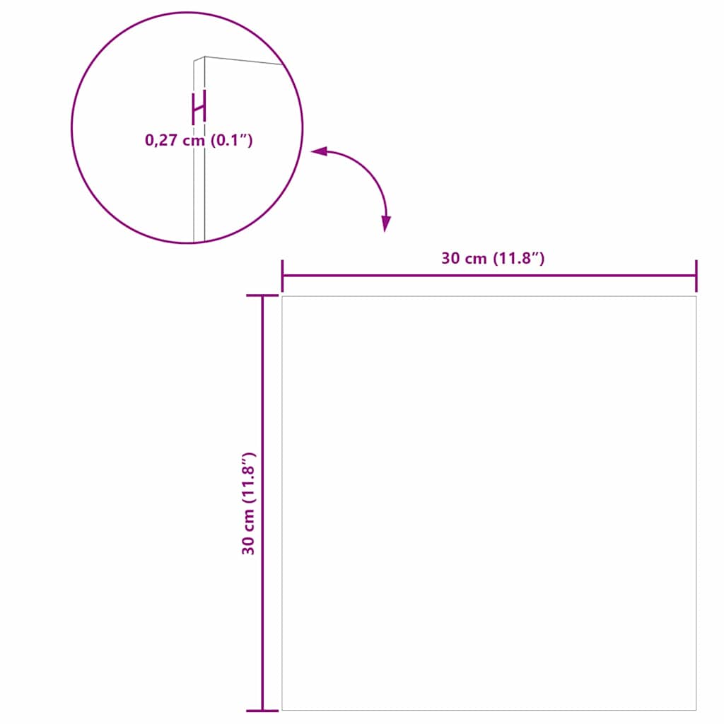 vidaXL Decoratieve Panelen 12 pcs Wit 30 x 30 x 0.3 cm Bewerkt hout