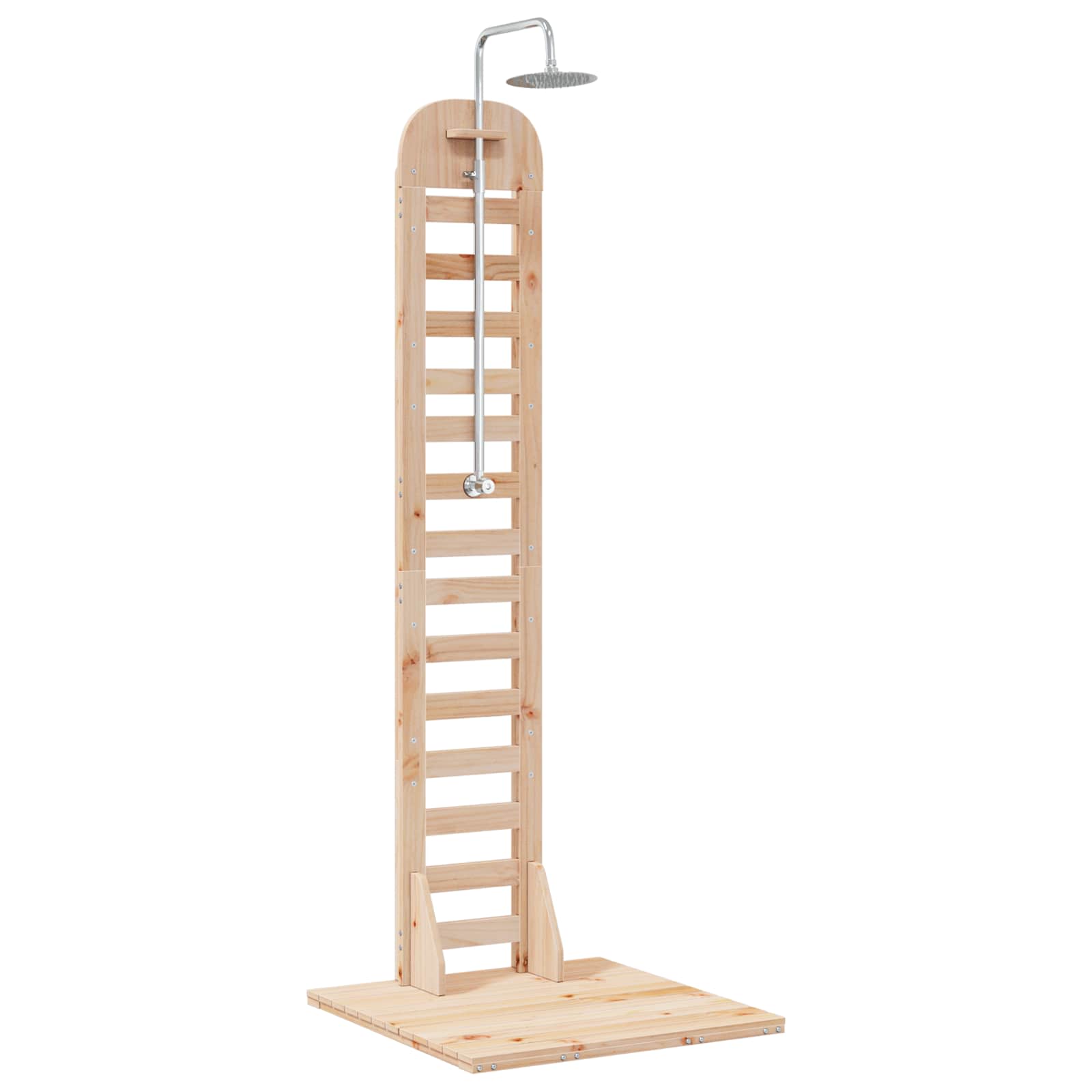 vidaXL Buitendouche 223 cm Massief grenenhout en roestvrij staal