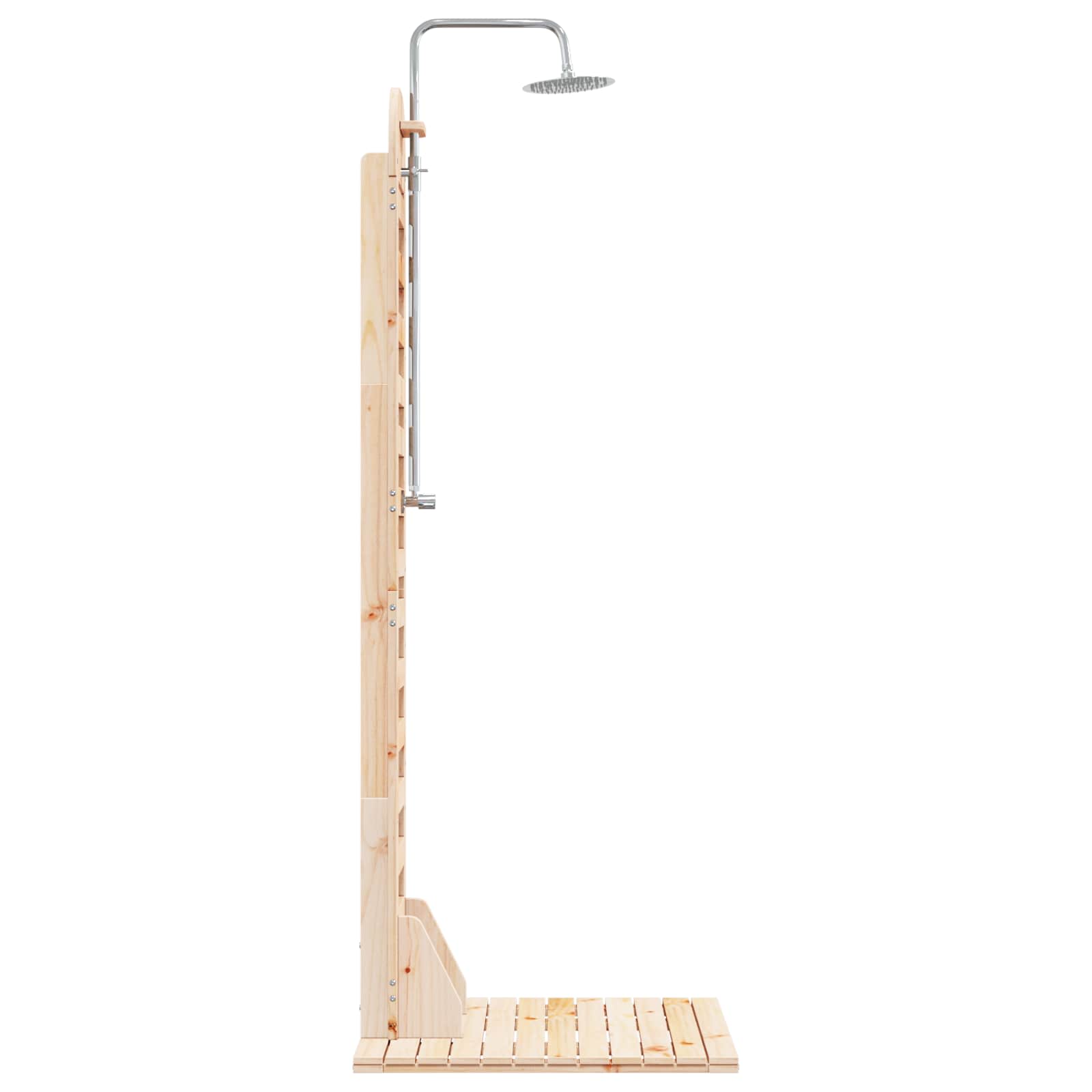 vidaXL Buitendouche 223 cm Massief grenenhout en roestvrij staal