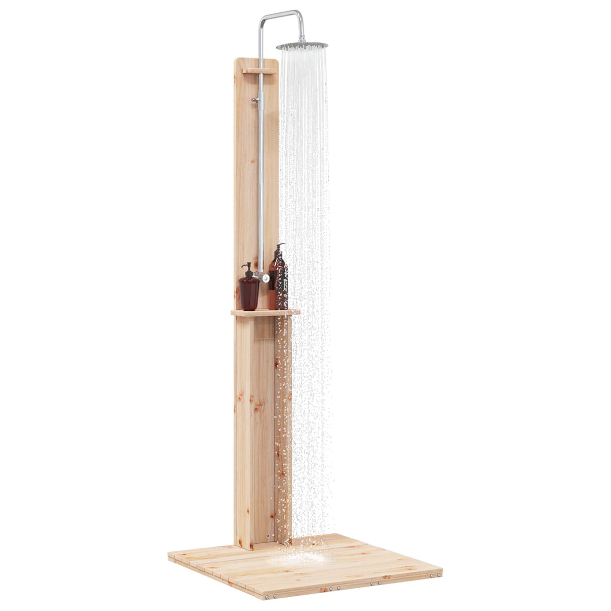 vidaXL Buitendouche Naturel 75 x 76 x 217 cm Massief grenenhout