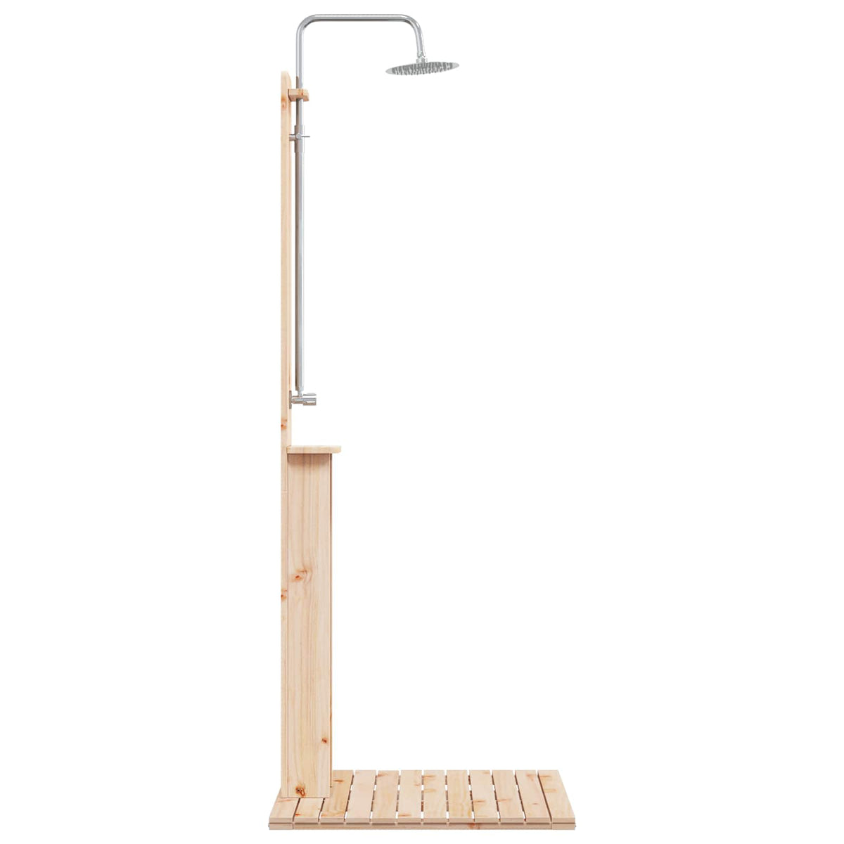 vidaXL Buitendouche Naturel 75 x 76 x 217 cm Massief grenenhout