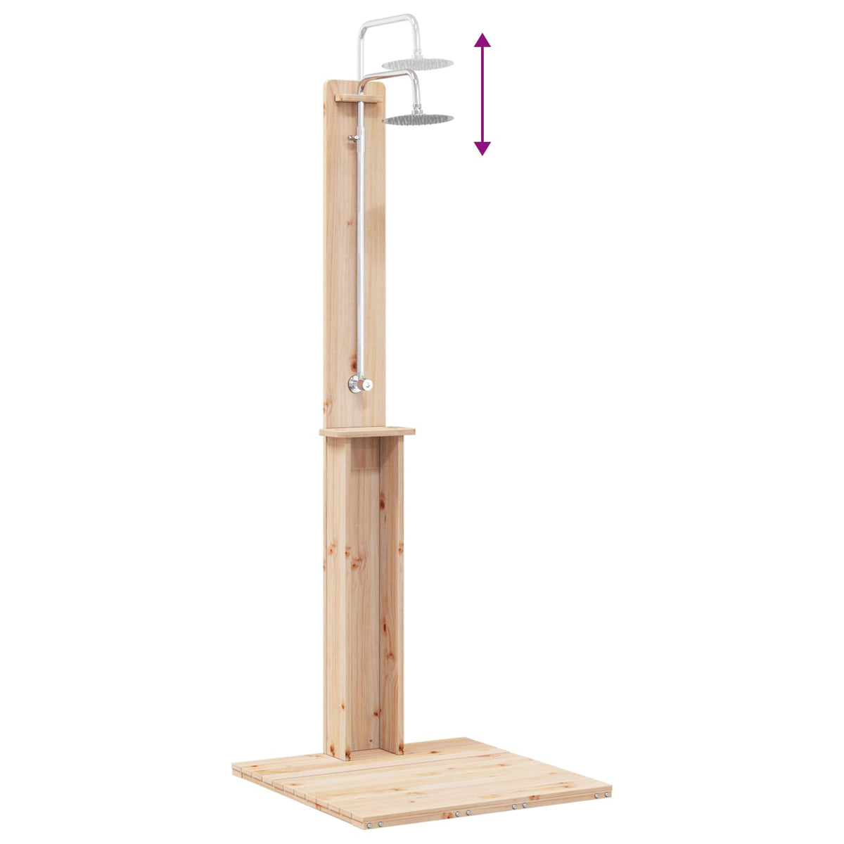 vidaXL Buitendouche Naturel 75 x 76 x 217 cm Massief grenenhout