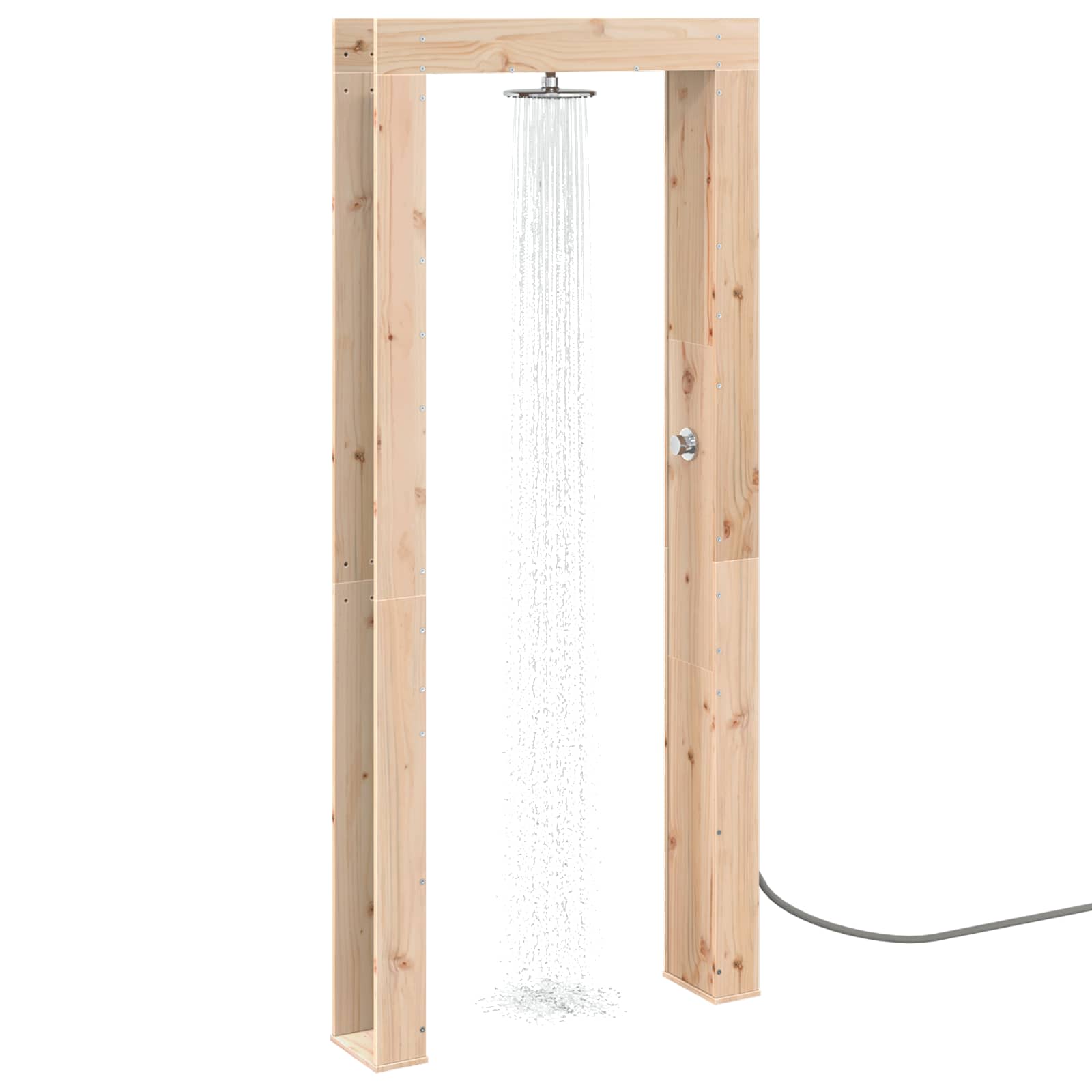 vidaXL Buitendouche 226 cm Massief grenenhout en roestvrij staal