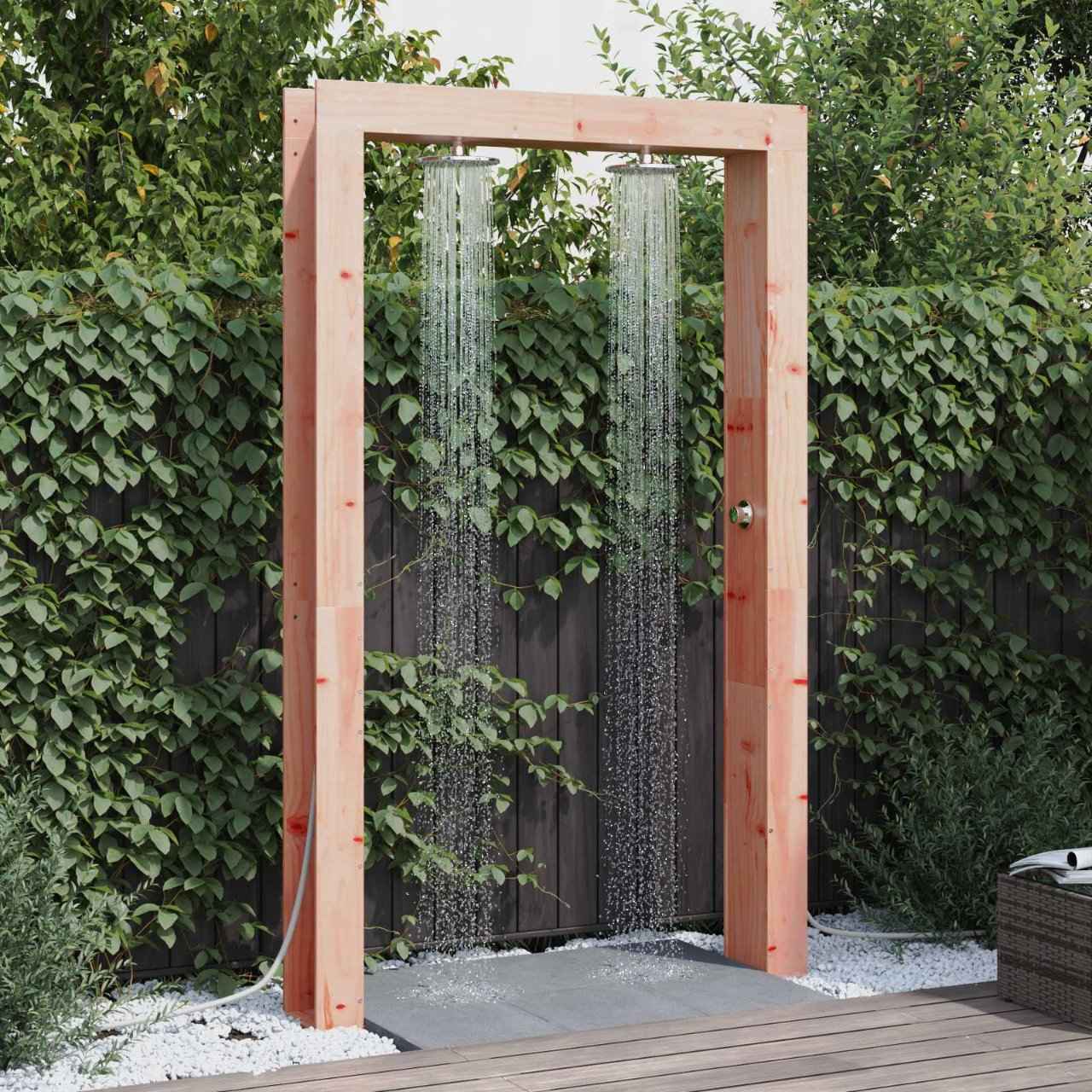 vidaXL Buitendouche Naturel 137 x 23 x 226 cm Massief grenenhout