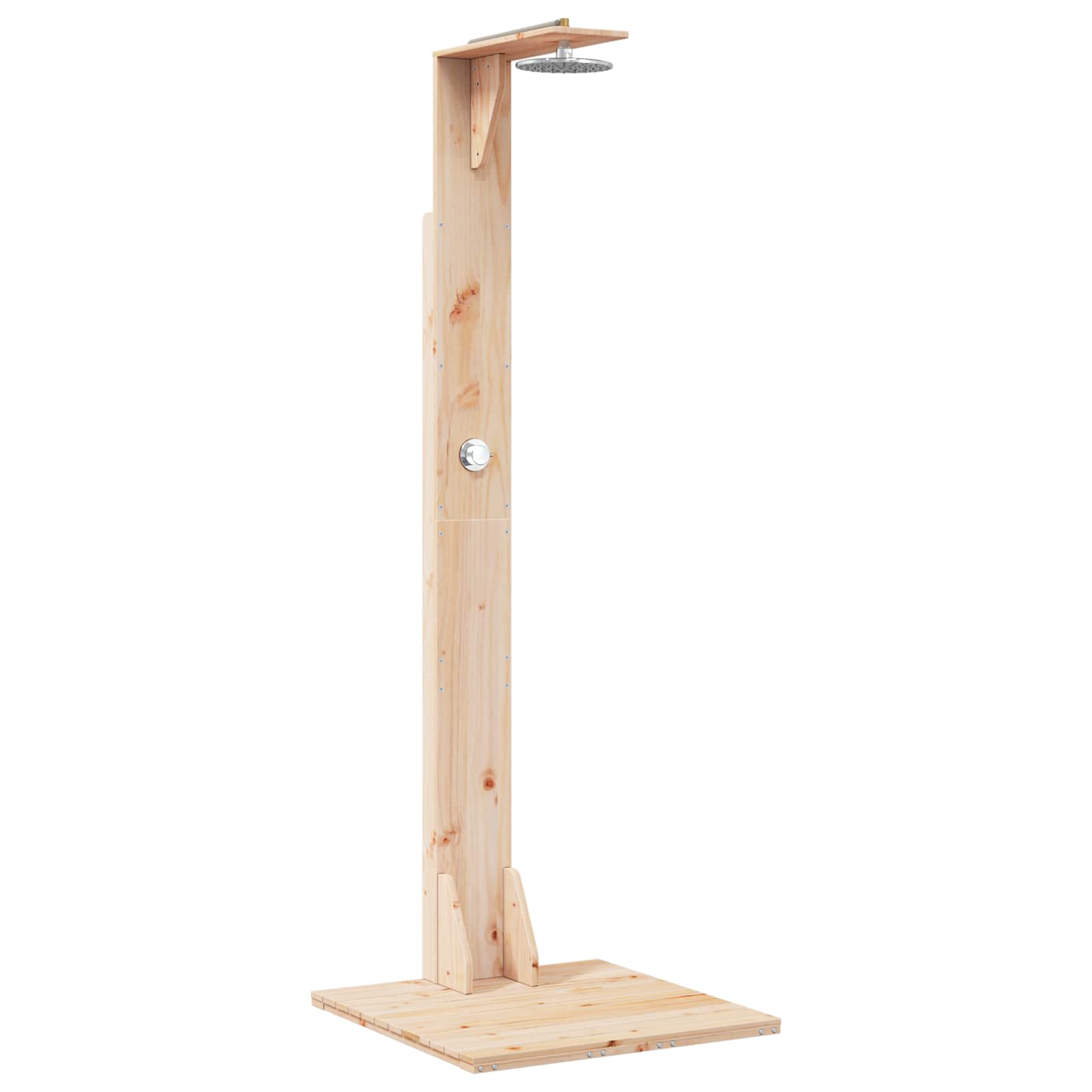 vidaXL Buitendouche 214,5 cm Massief grenenhout en roestvrij staal