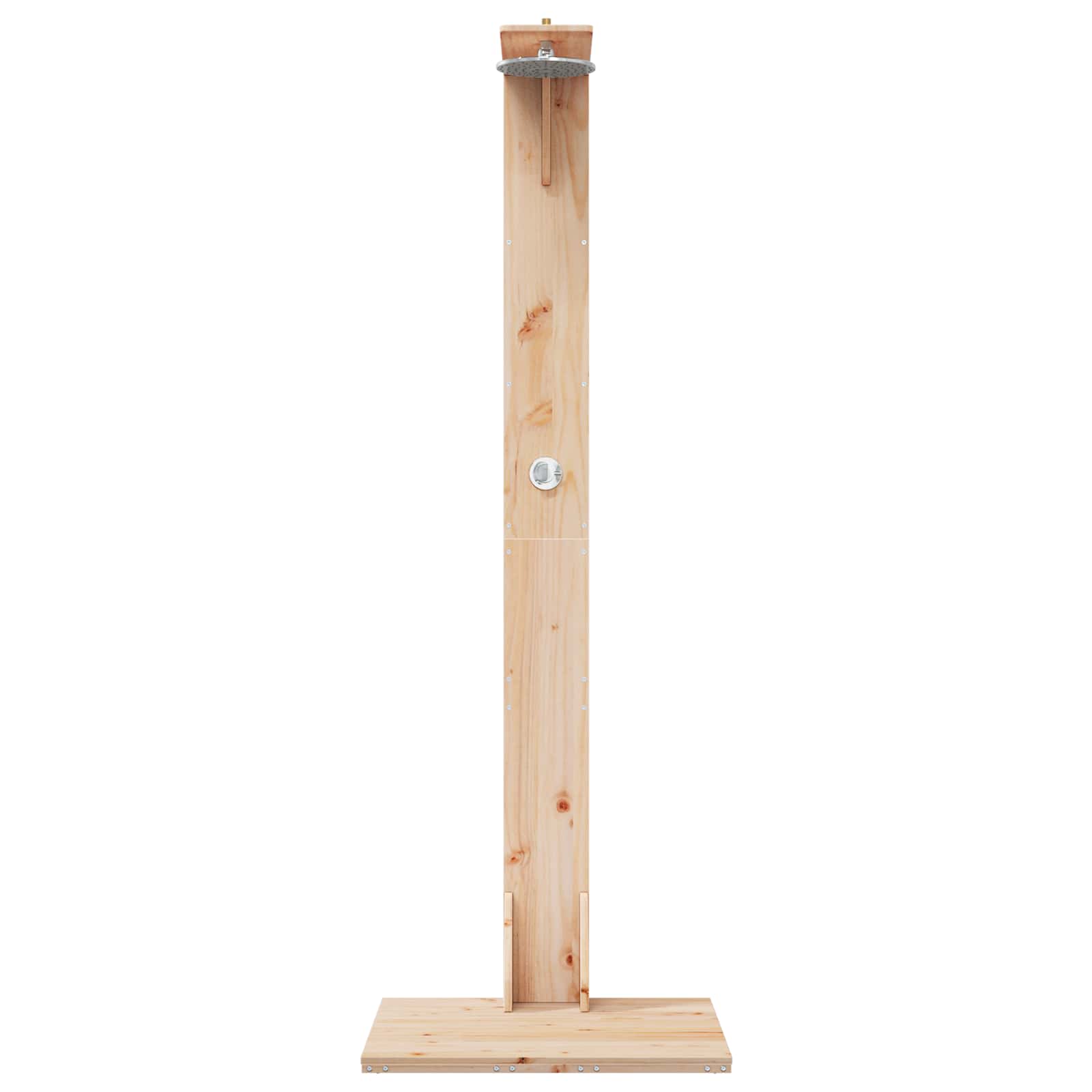 vidaXL Buitendouche 214,5 cm Massief grenenhout en roestvrij staal