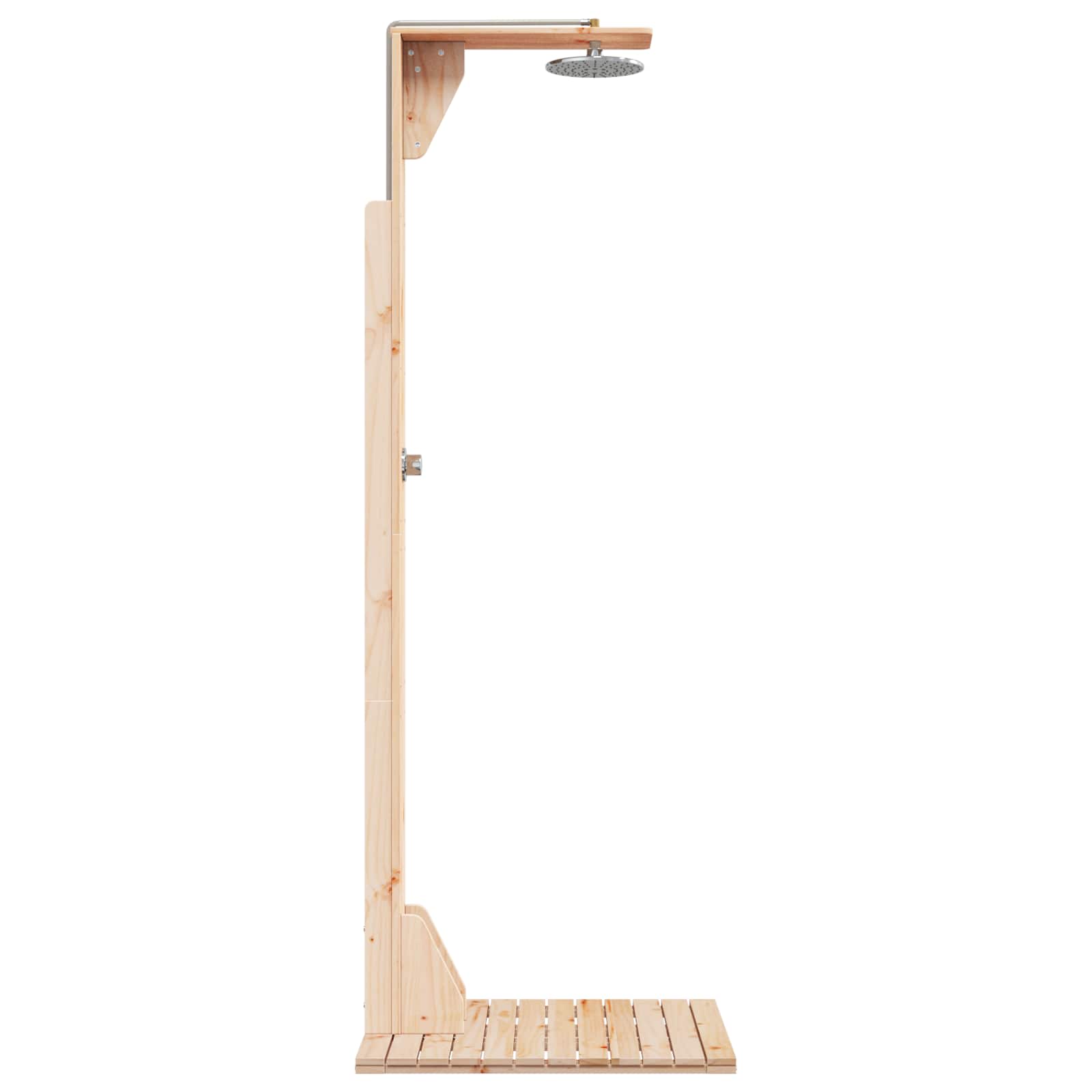 vidaXL Buitendouche 214,5 cm Massief grenenhout en roestvrij staal