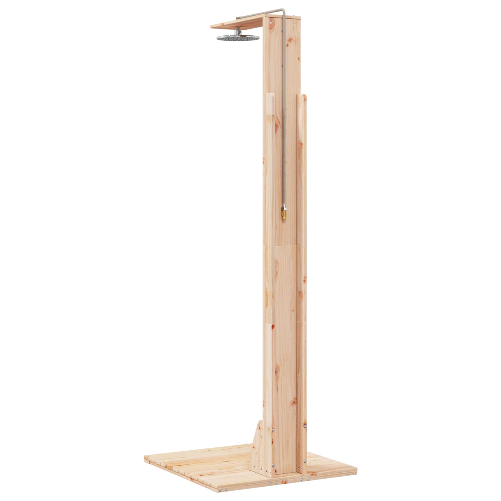vidaXL Buitendouche 214,5 cm Massief grenenhout en roestvrij staal