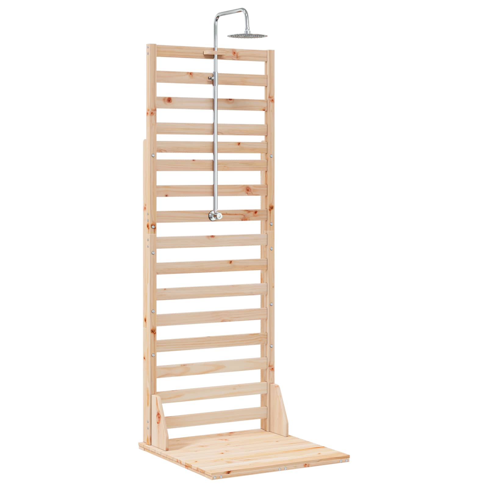 vidaXL Buitendouche 225 cm Massief grenenhout en roestvrij staal