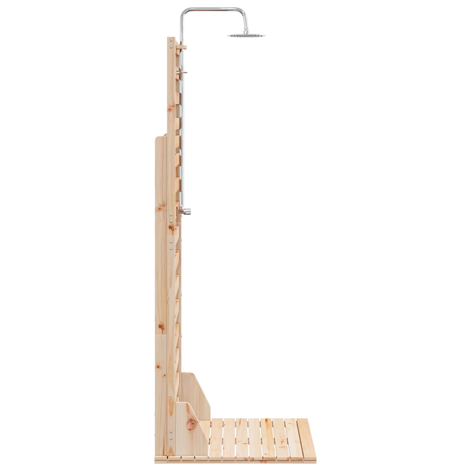 vidaXL Buitendouche 225 cm Massief grenenhout en roestvrij staal