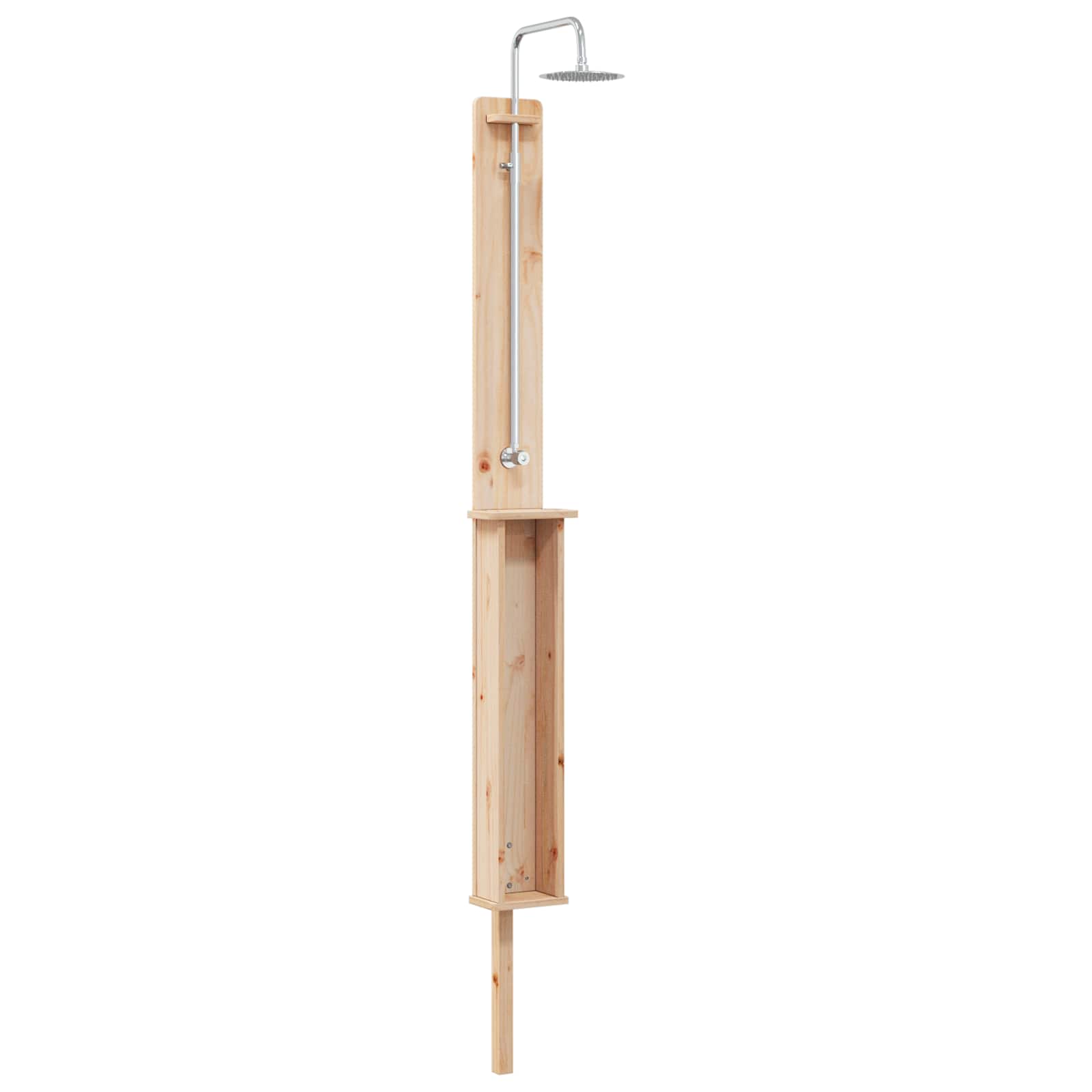 vidaXL Buitendouche Naturel 24 x 19 x 246 cm Massief grenenhout