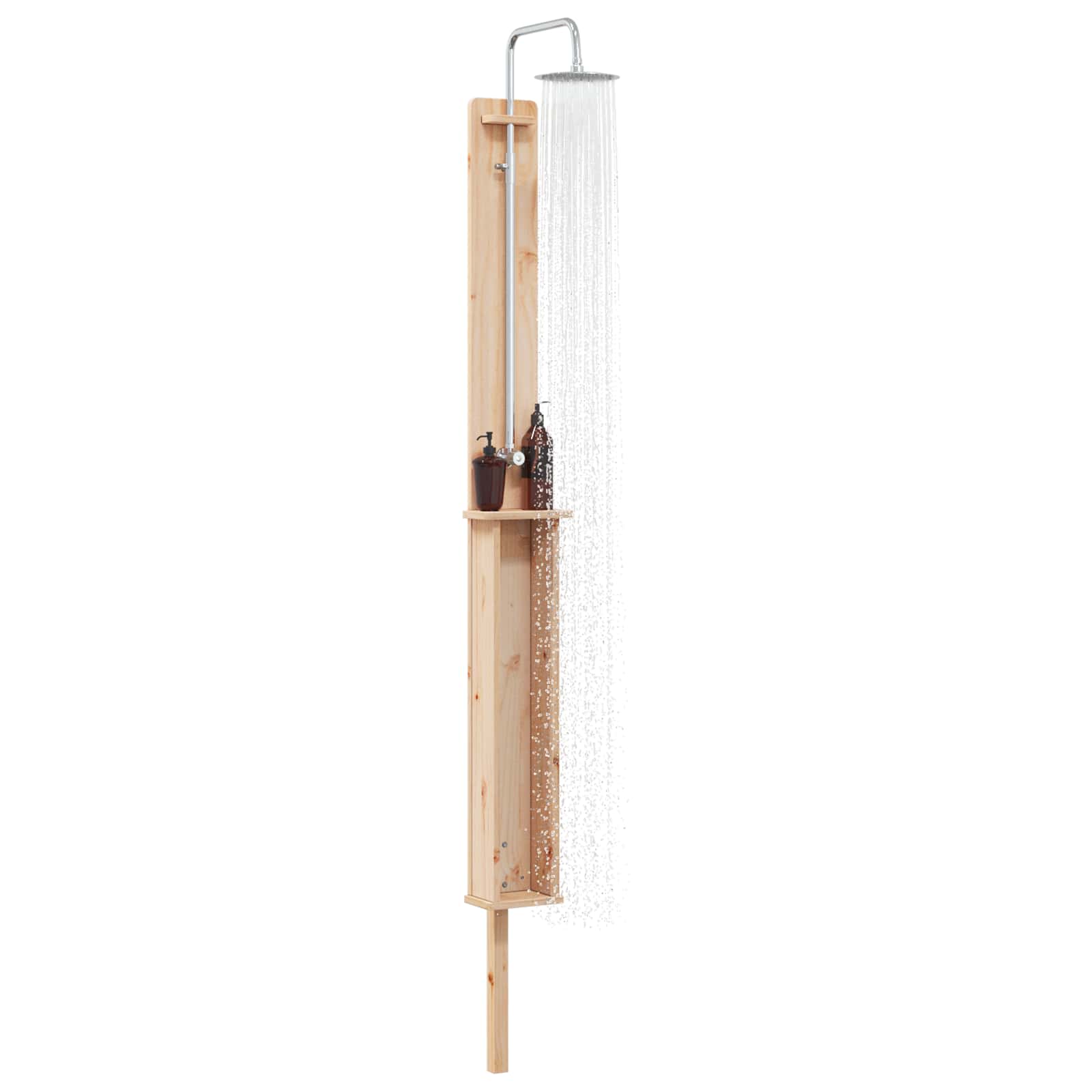 vidaXL Buitendouche Naturel 24 x 19 x 246 cm Massief grenenhout