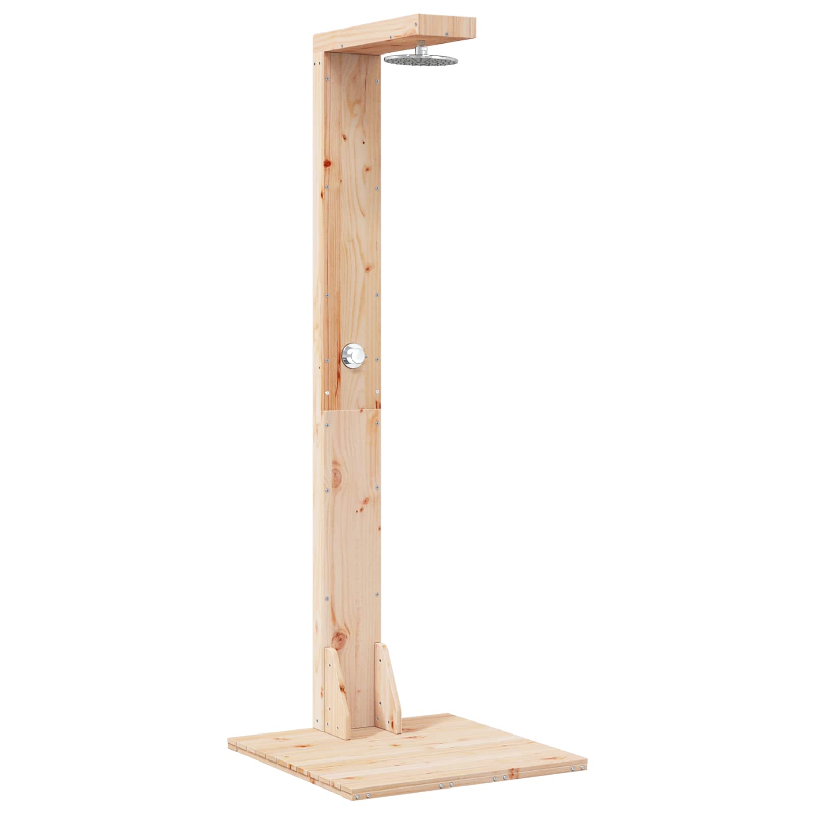 vidaXL Buitendouche 210 cm Massief grenenhout en roestvrij staal