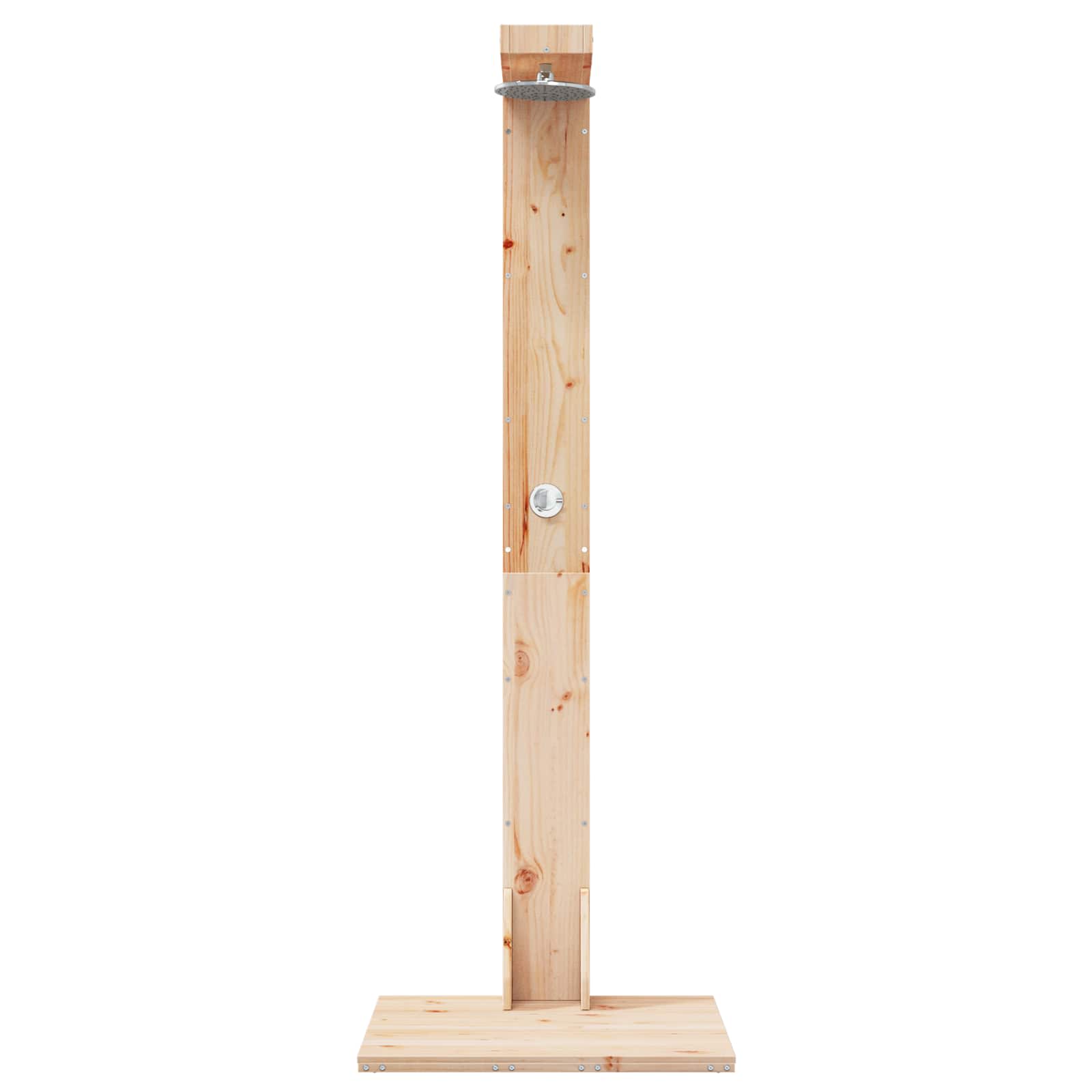 vidaXL Buitendouche 210 cm Massief grenenhout en roestvrij staal