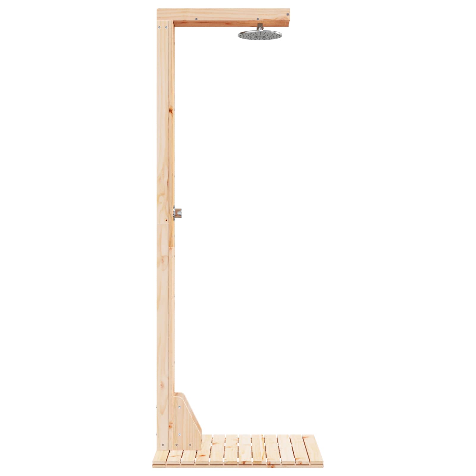 vidaXL Buitendouche 210 cm Massief grenenhout en roestvrij staal