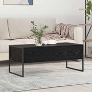 vidaXL Salontafel met lade Zwart Eiken 100 x 46 x 40 cm Bewerkt hout