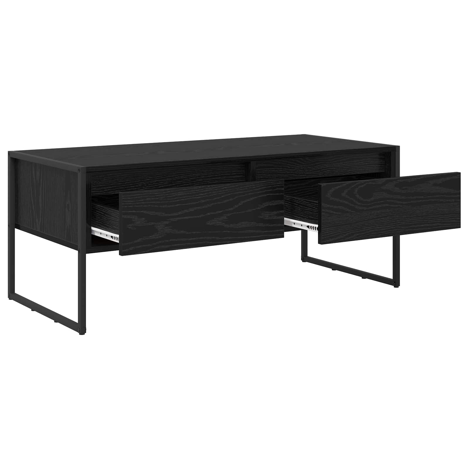 vidaXL Salontafel met lade Zwart Eiken 100 x 46 x 40 cm Bewerkt hout