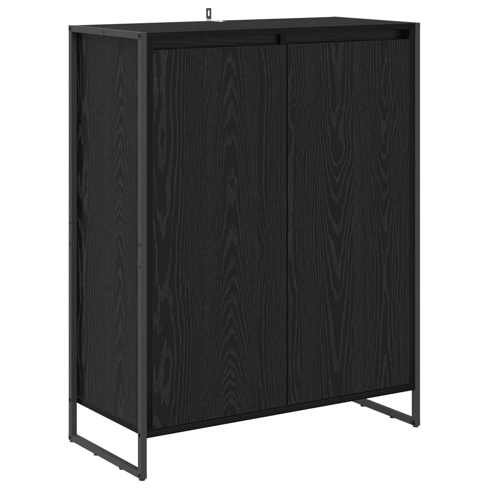 vidaXL Schoenenkast Zwart Eiken 79 x 36 x 100 cm Bewerkt hout