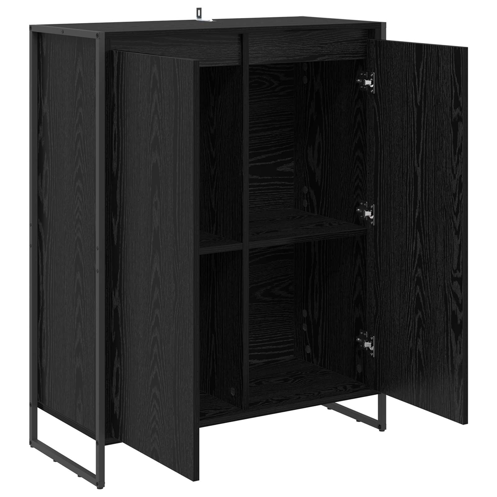 vidaXL Schoenenkast Zwart Eiken 79 x 36 x 100 cm Bewerkt hout