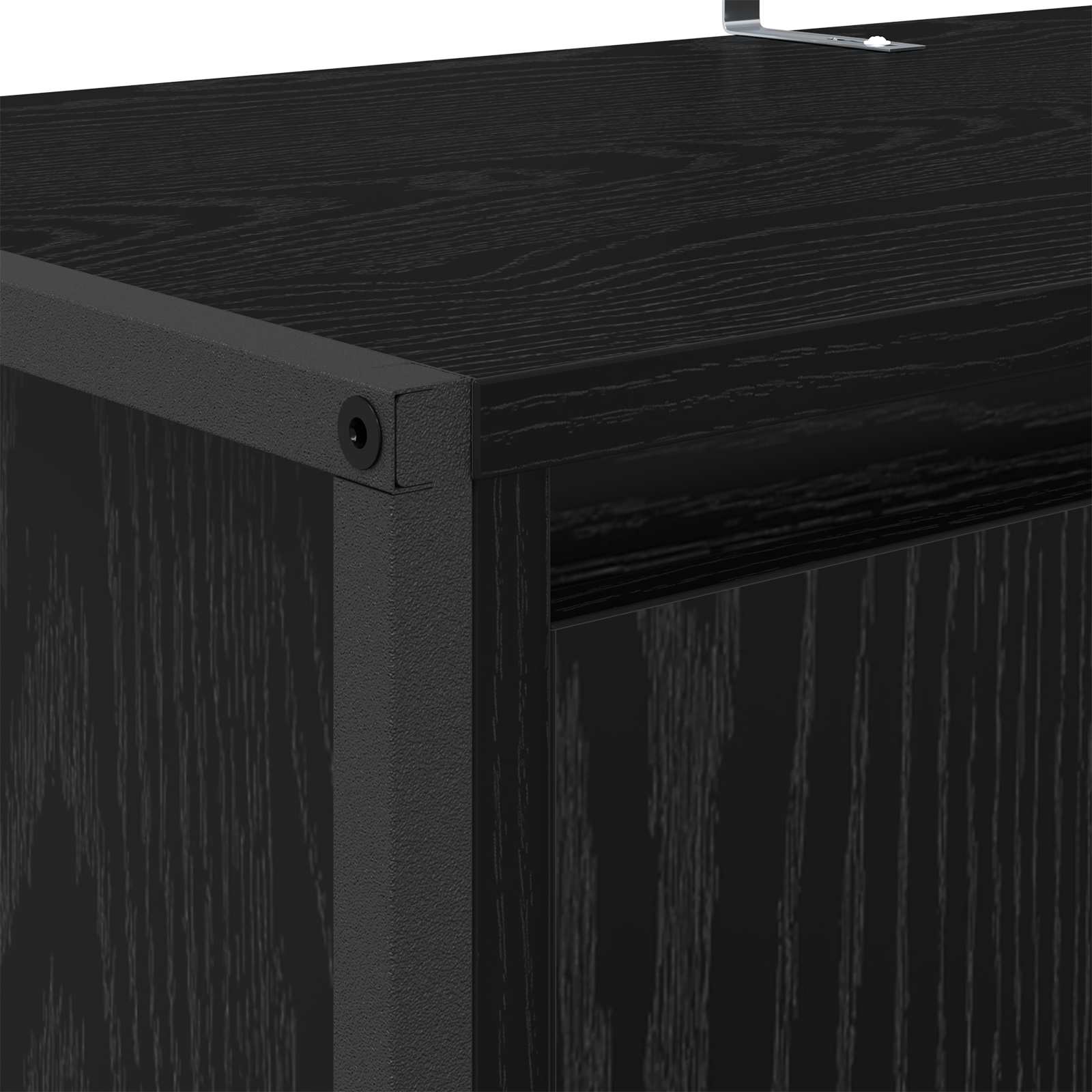 vidaXL Schoenenkast Zwart Eiken 79 x 36 x 100 cm Bewerkt hout
