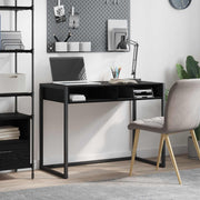 vidaXL Bureau met opslag Zwart Eiken 100 x 50 x 75 cm Bewerkt hout