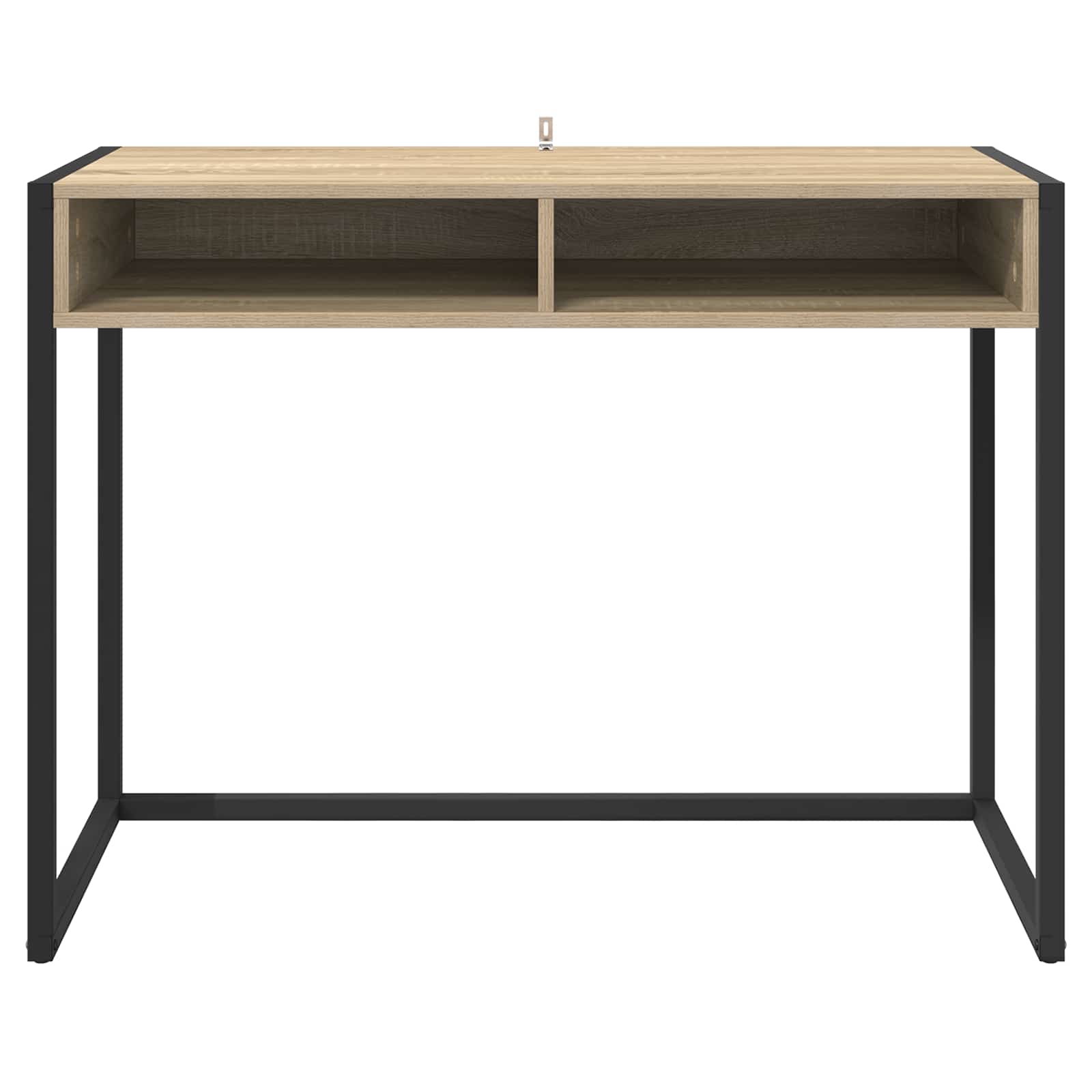 vidaXL Bureau met opslag Zwart Eiken 100 x 50 x 75 cm Bewerkt hout