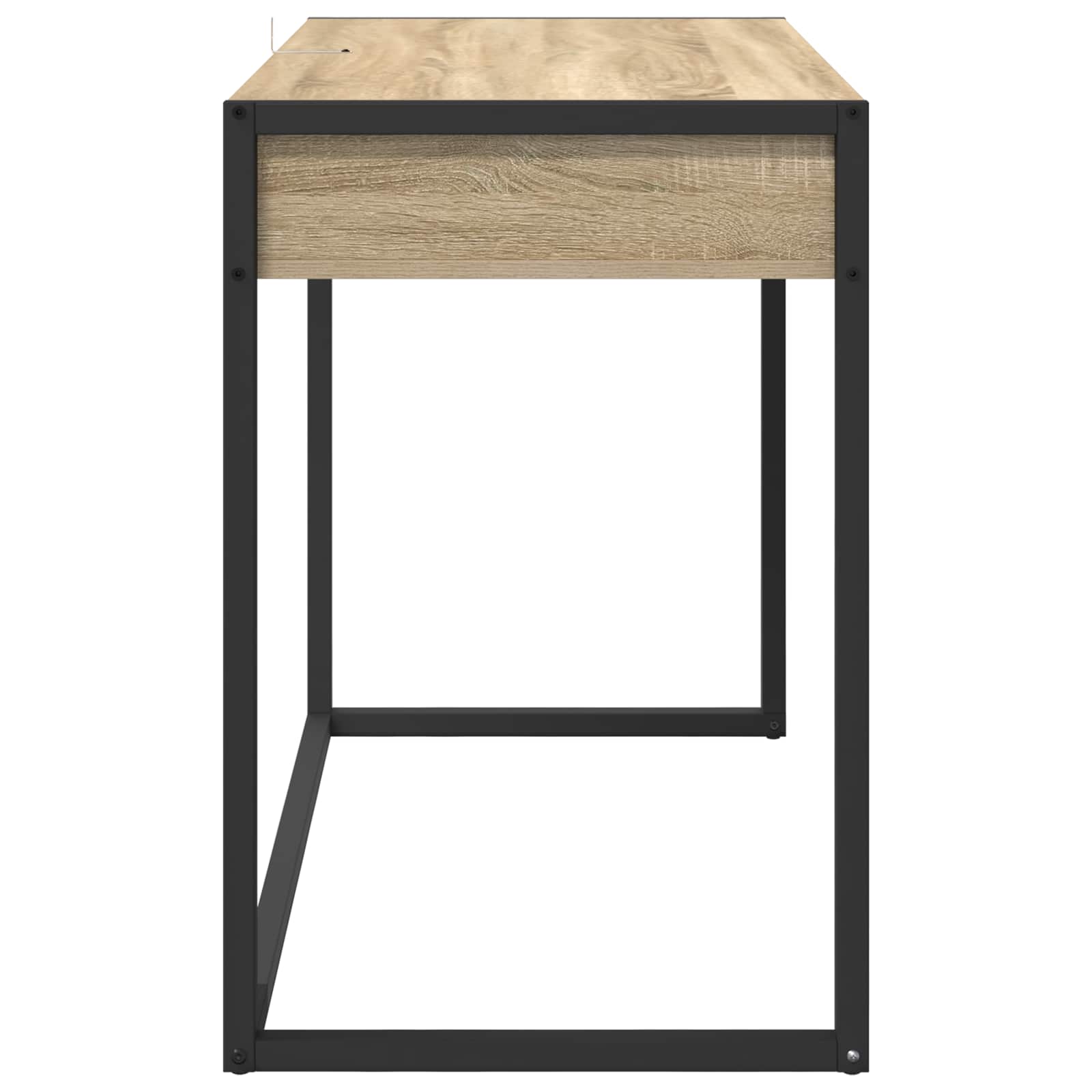 vidaXL Bureau met opslag Zwart Eiken 100 x 50 x 75 cm Bewerkt hout
