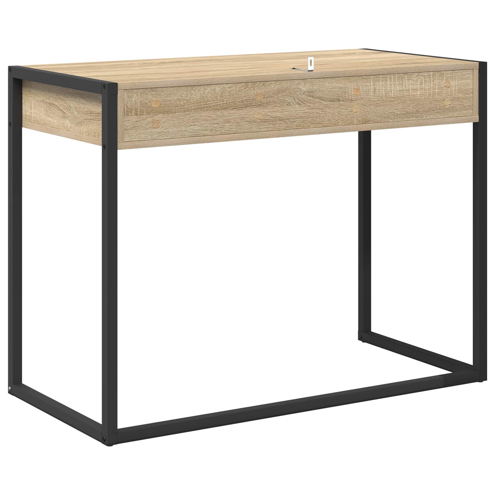 vidaXL Bureau met opslag Zwart Eiken 100 x 50 x 75 cm Bewerkt hout
