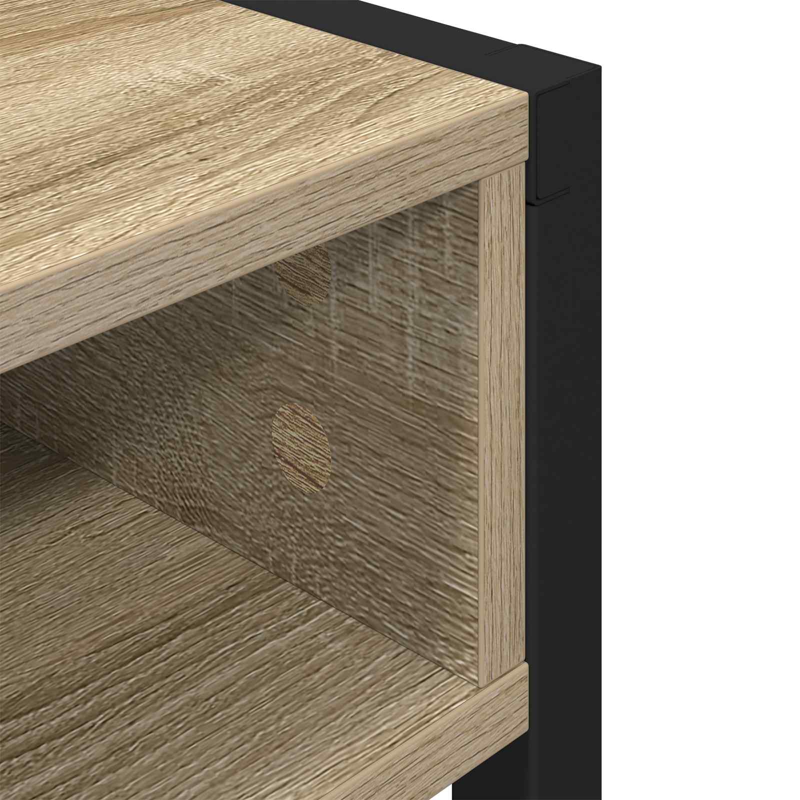 vidaXL Bureau met opslag Zwart Eiken 100 x 50 x 75 cm Bewerkt hout