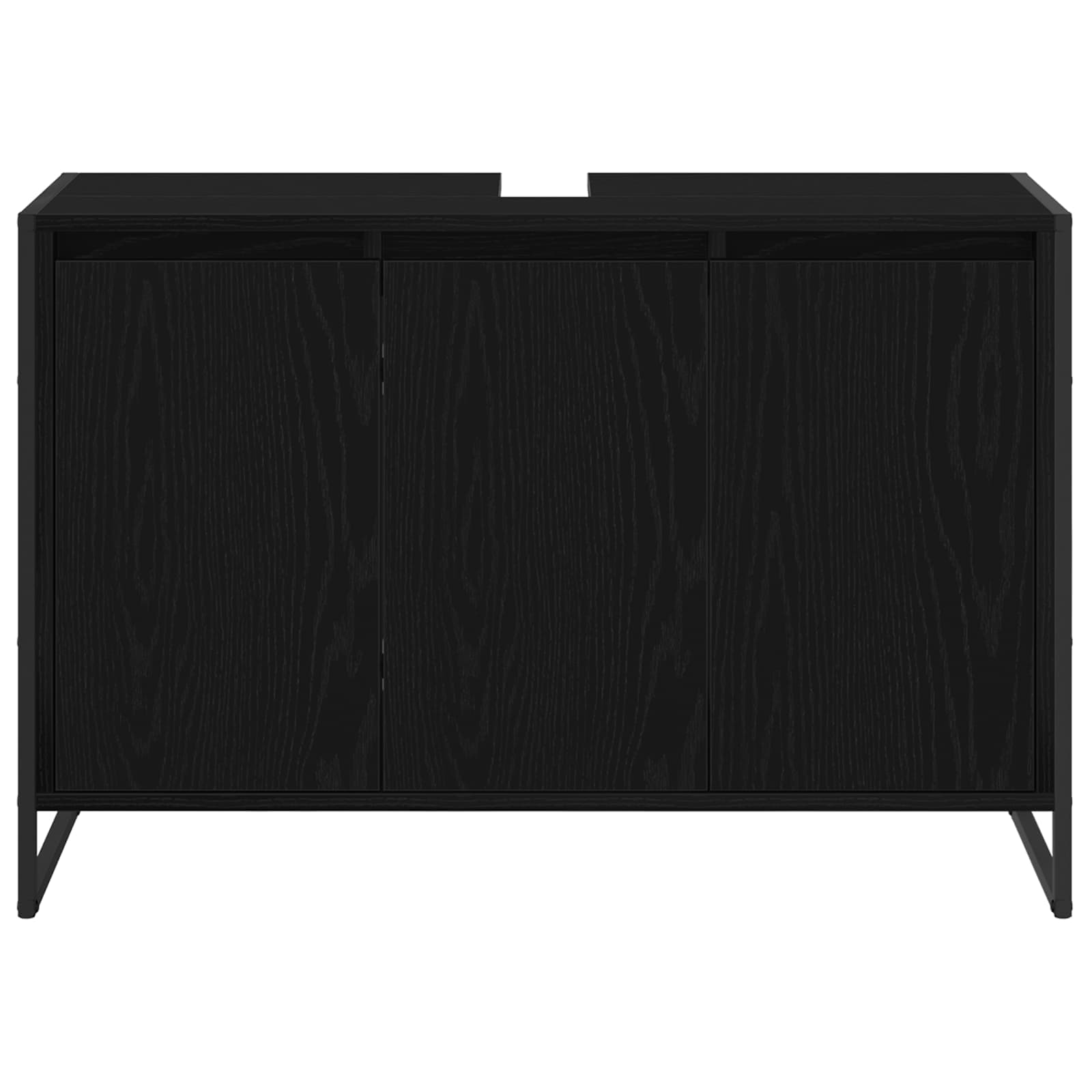vidaXL Badkamer Kast Zwart Eiken 90 x 30 x 60 cm Bewerkt hout