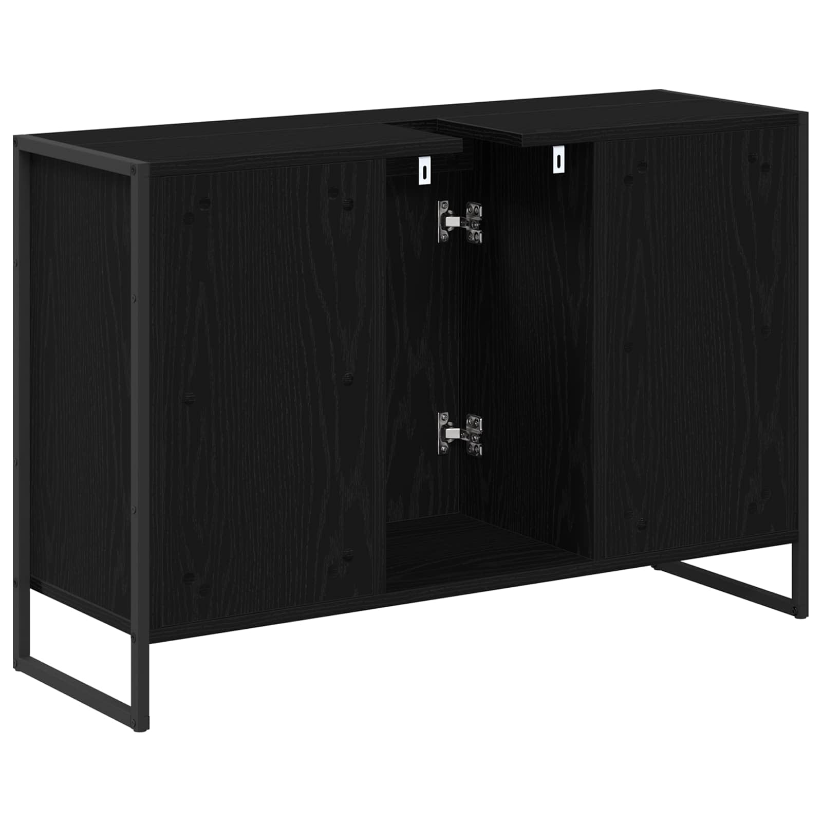 vidaXL Badkamer Kast Zwart Eiken 90 x 30 x 60 cm Bewerkt hout