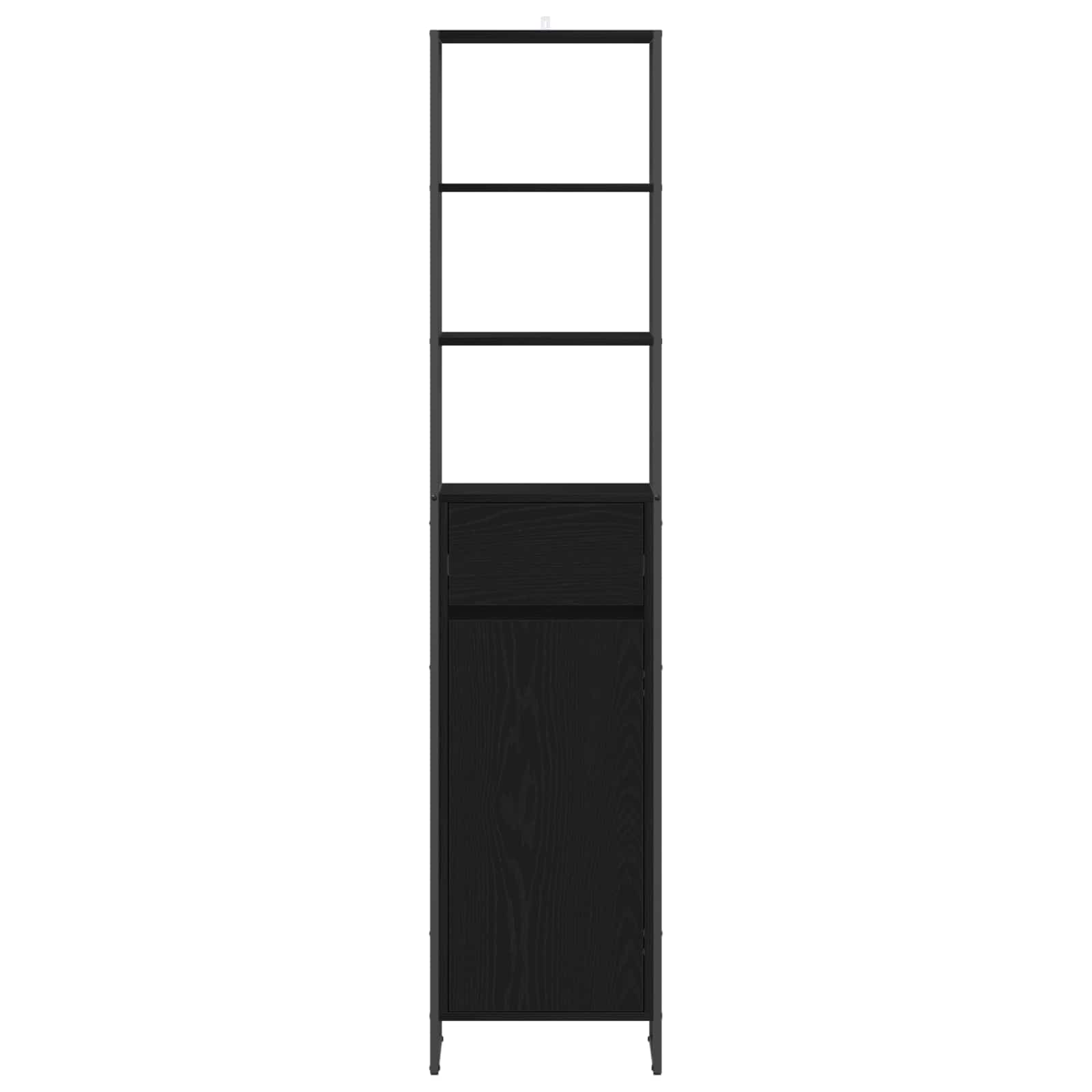 vidaXL Badkamer Kast Zwart Eiken 40 x 30 x 180 cm Bewerkt hout