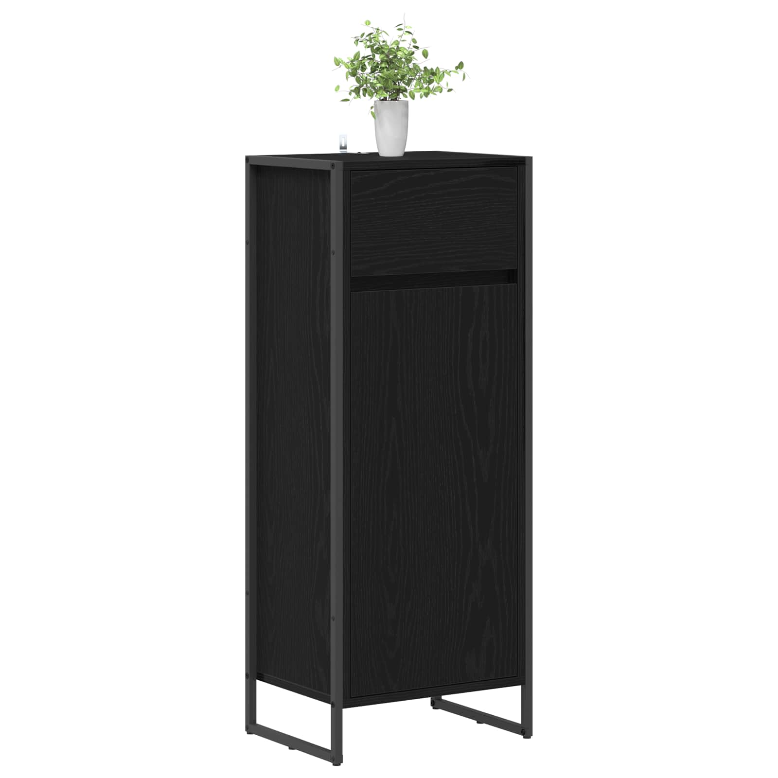 vidaXL Badkamer Kast Zwart Eiken 40 x 30 x 100 cm Bewerkt hout
