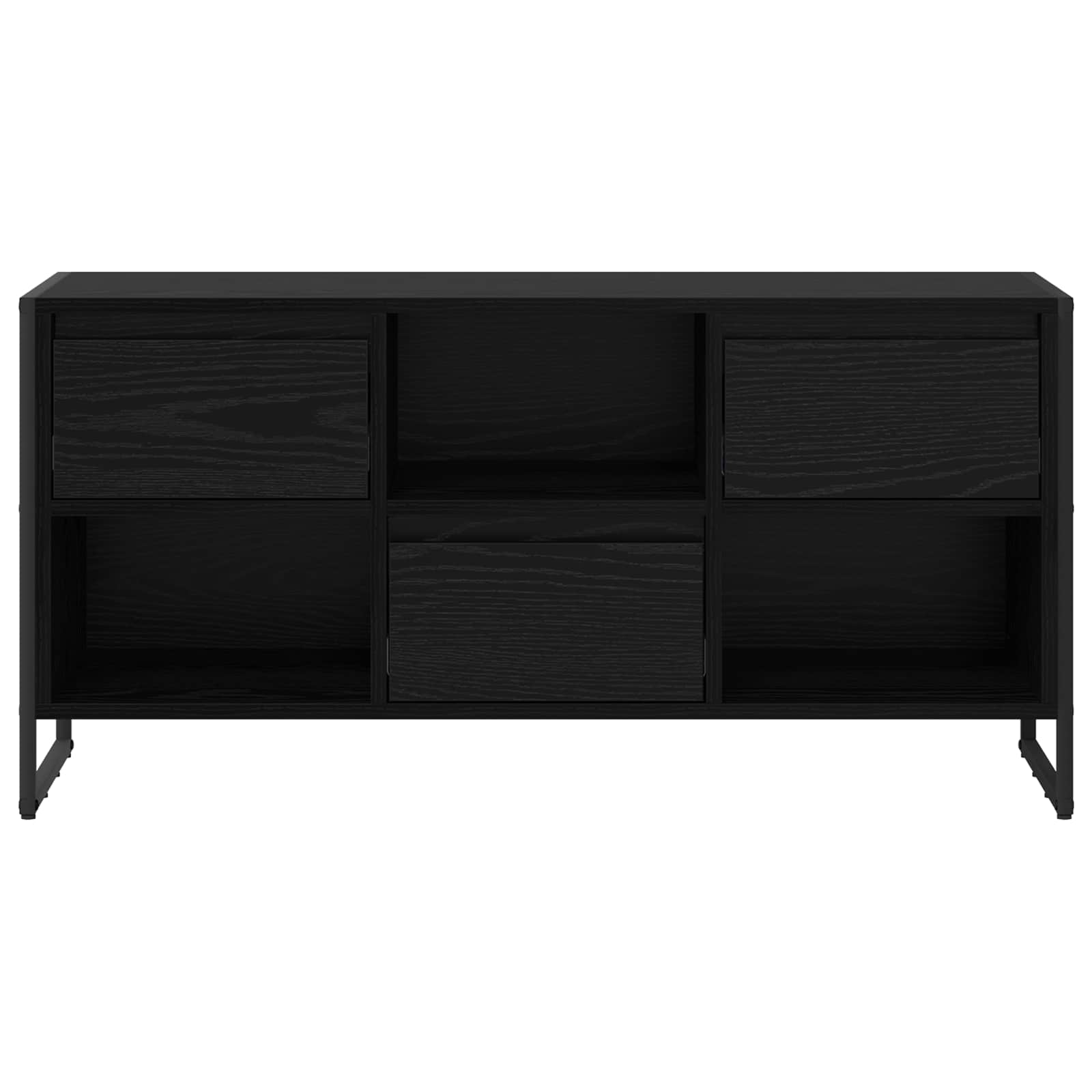 vidaXL TV-kast met lade Zwart Eiken 100 x 36 x 49,5 cm Bewerkt hout