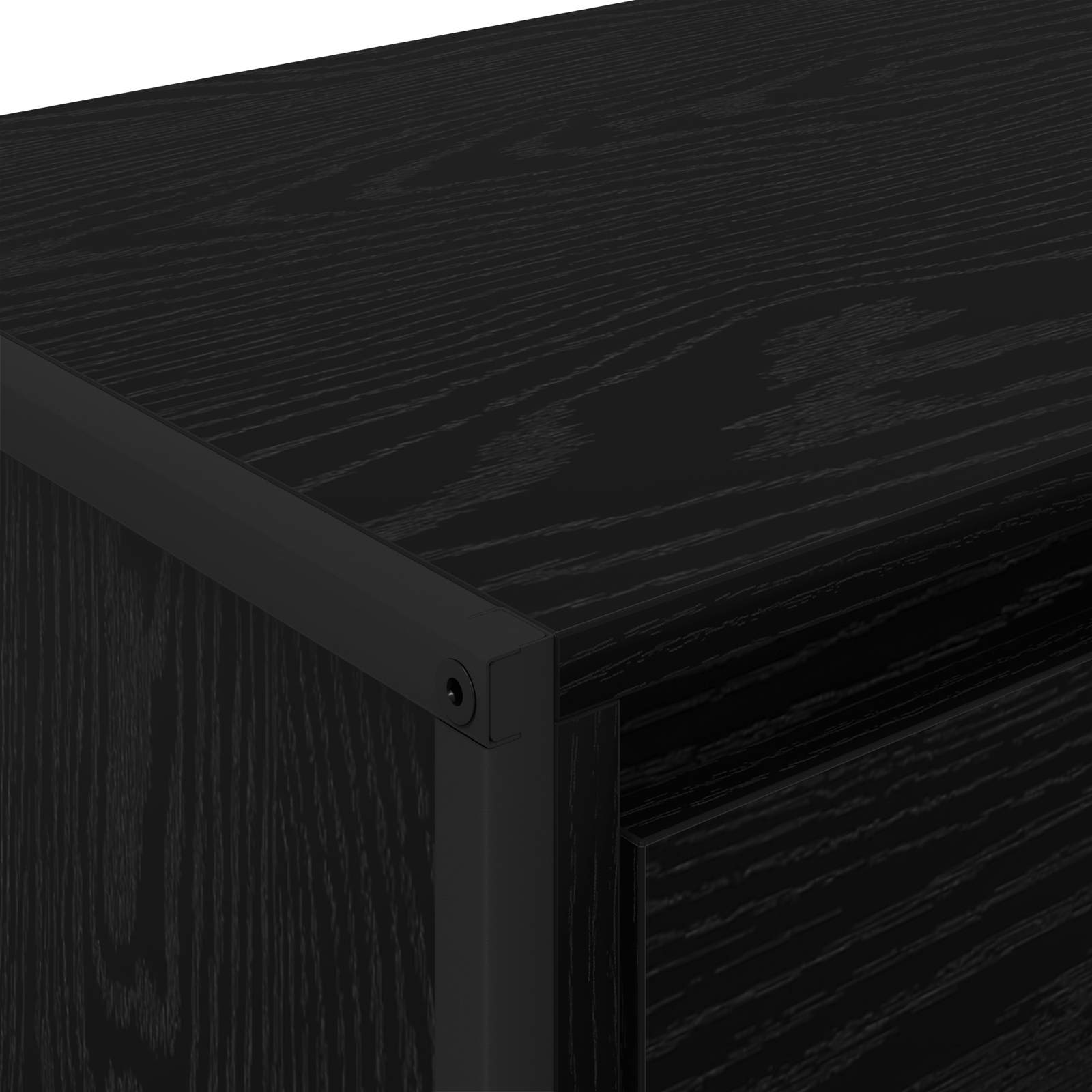 vidaXL TV-kast met lade Zwart Eiken 100 x 36 x 49,5 cm Bewerkt hout