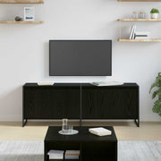 vidaXL TV-kast Zwart Eiken 140 x 36 x 49.5 cm Bewerkt hout